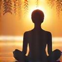 Person meditating peacefully outdoors